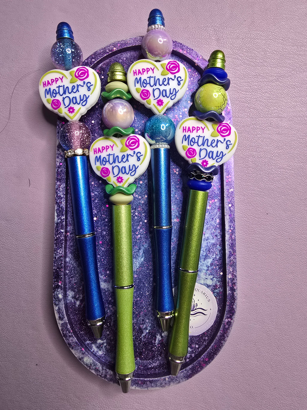 Happy Mother's Day - Blue & Green Metal Pens