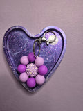 Purple Flower Keychain
