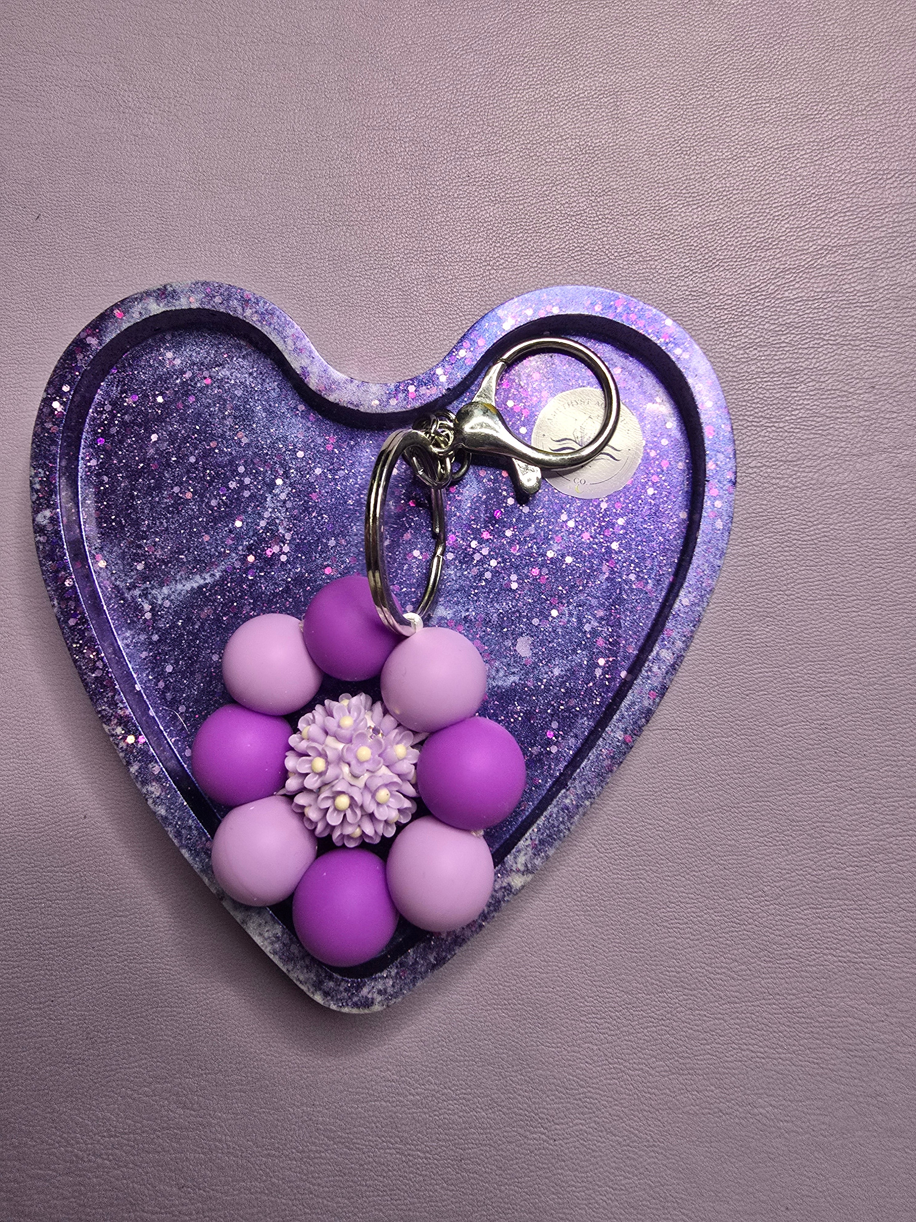 Purple Flower Keychain