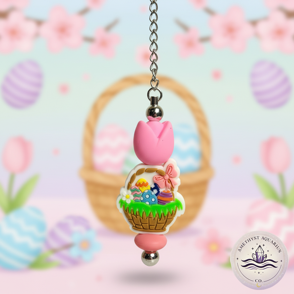 Easter Basket Charm with Easter Background