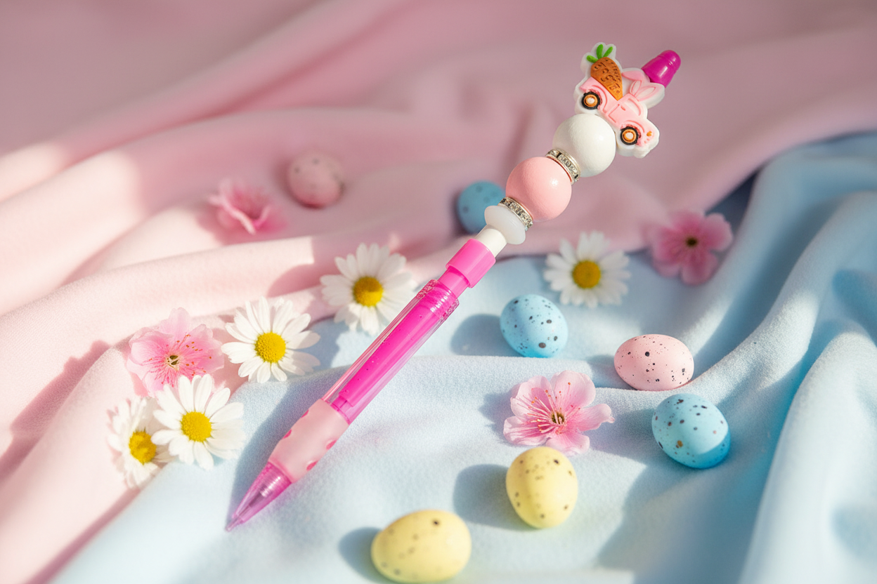 Pink Easter Truck Mechanical Pencil in Spring Setting